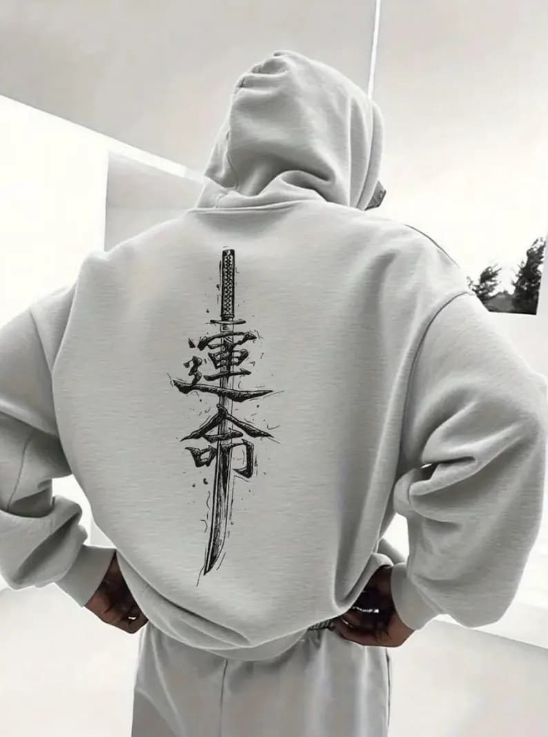 Graphic Back Print Hoodie 